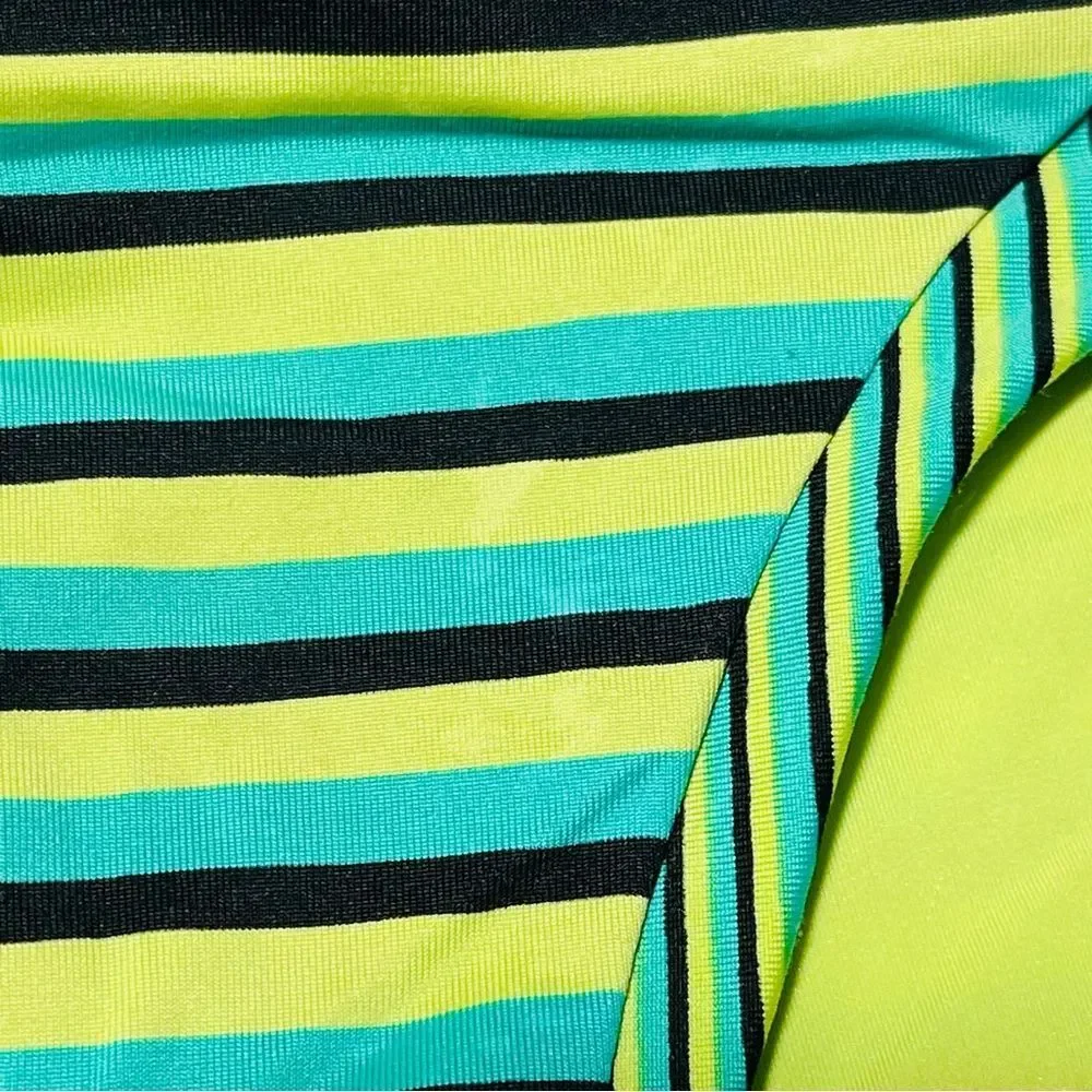 Nanette Lepore‎ Striped Green Hipster Bikini Bottom XS